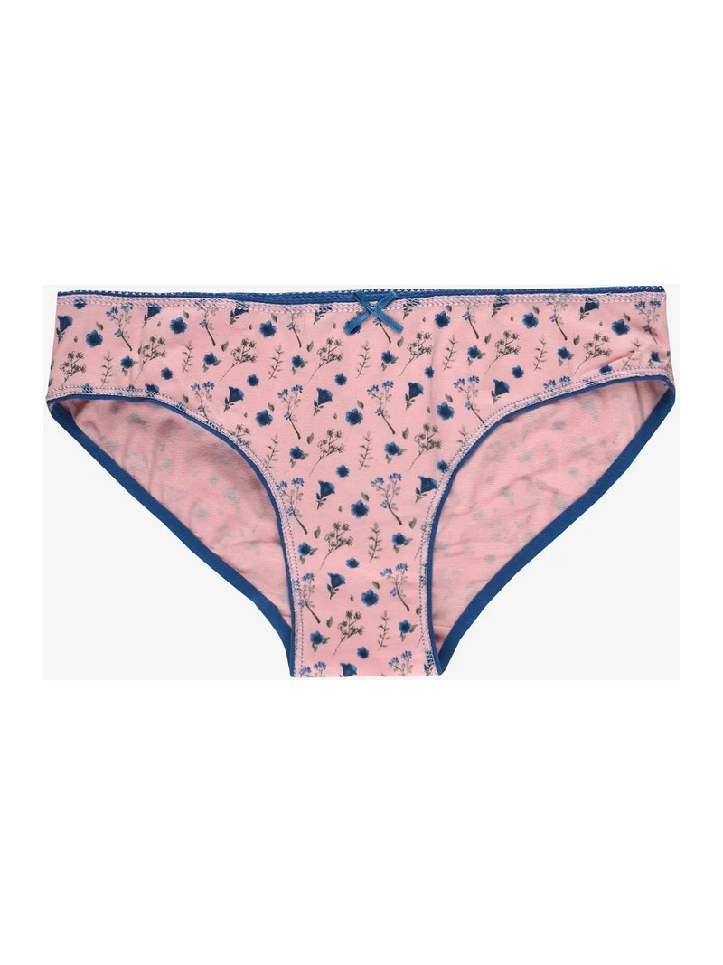 Slip in cotone a fiori - rosa