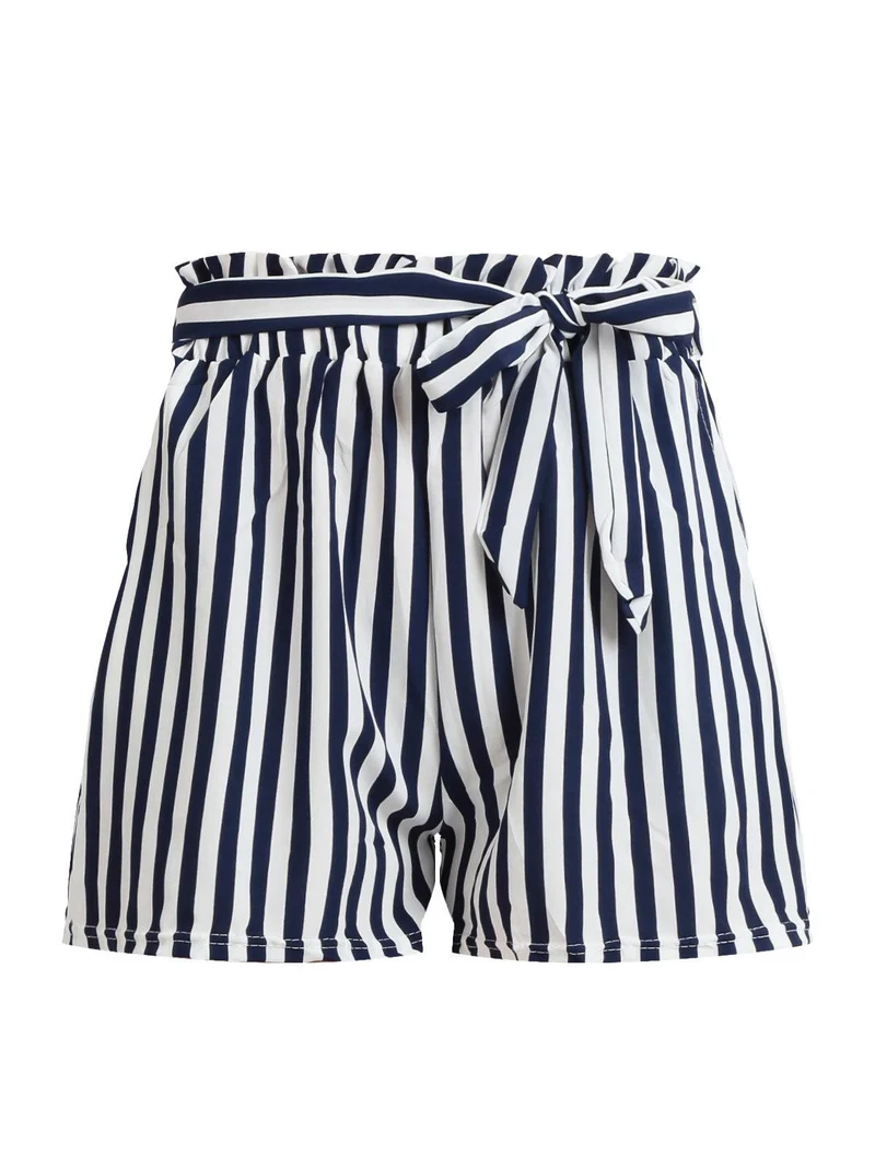 Shorts donna a righe verticali - blu