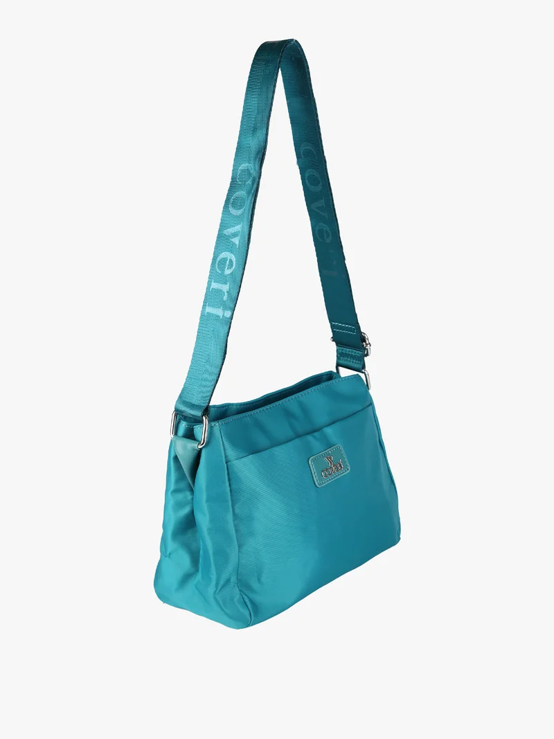Borsa a tracolla da donna in nylon - ottanio