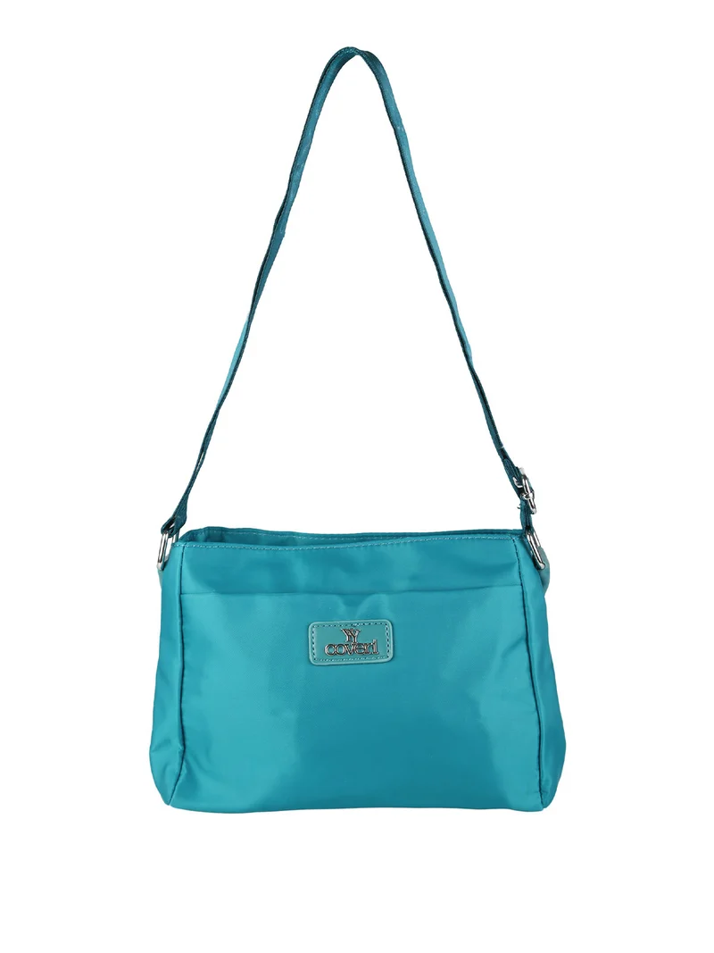 Borsa a tracolla da donna in nylon - ottanio
