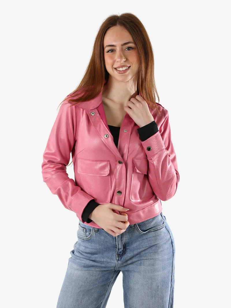 Giacca donna leggera con bottoni - rosa