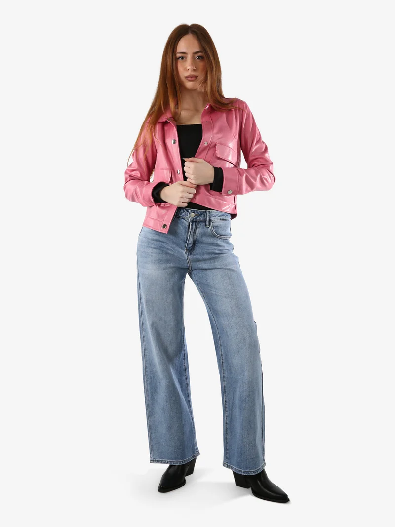 Giacca donna leggera con bottoni - rosa