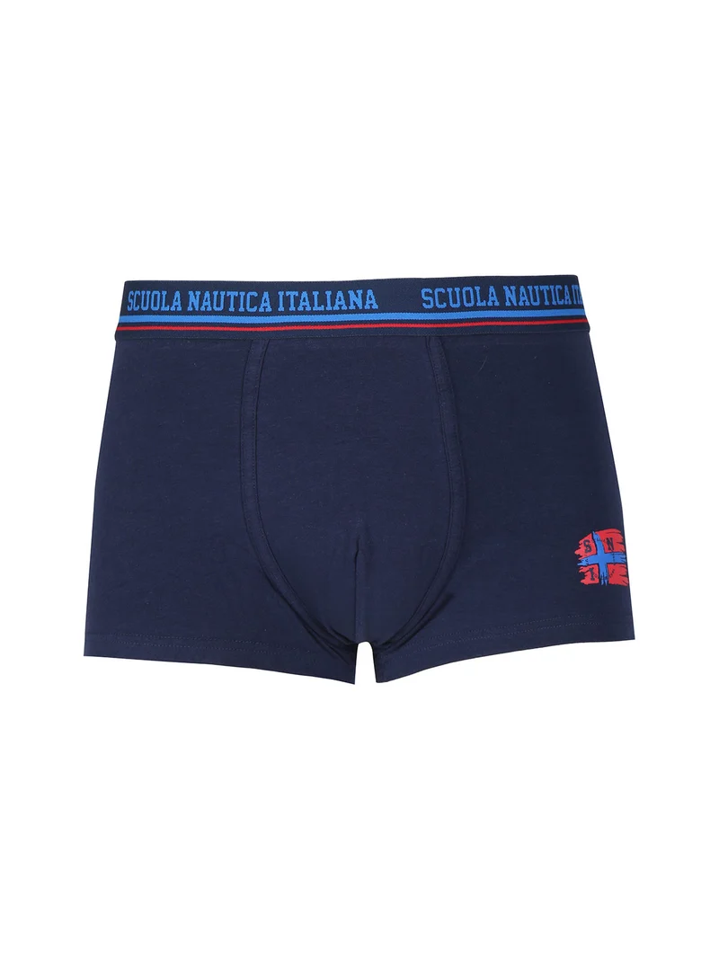 Boxer da uomo in cotone elastico - blu scuro