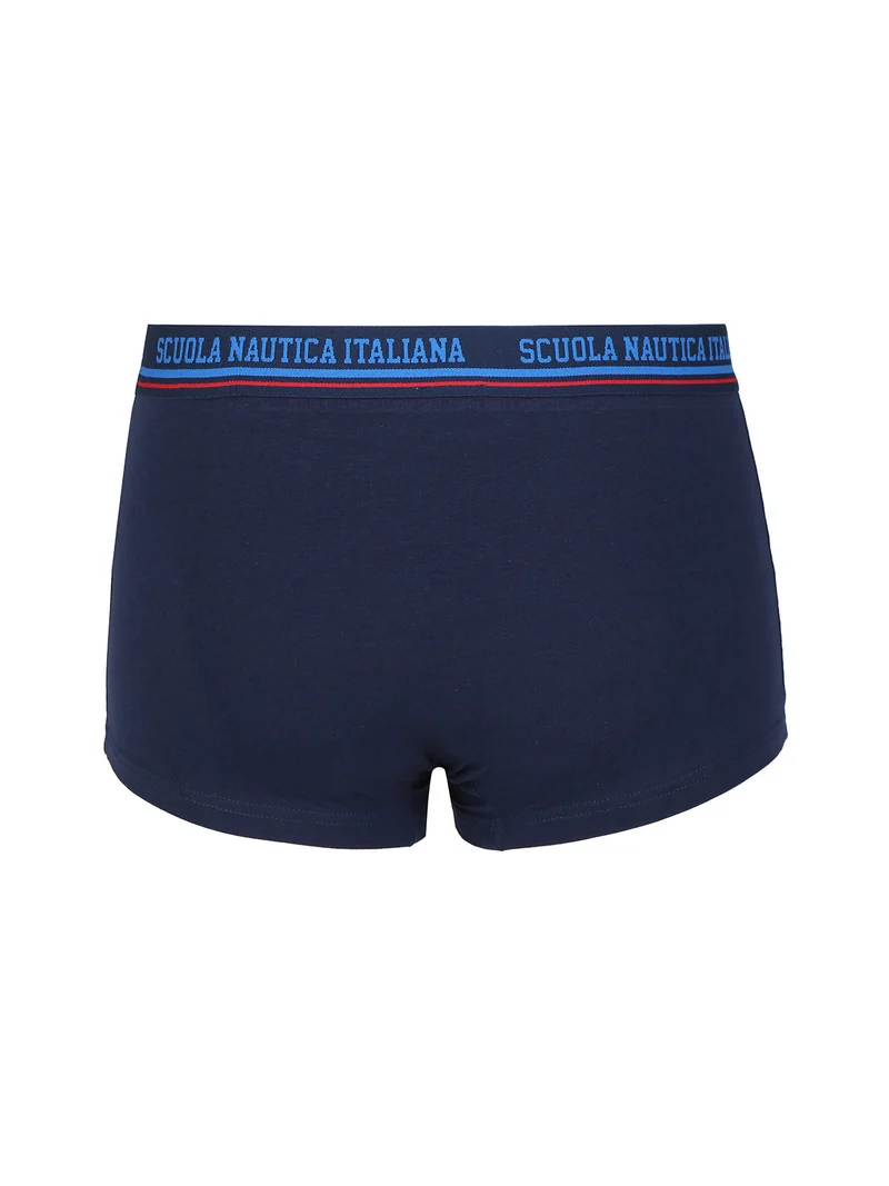 Boxer da uomo in cotone elastico - blu scuro