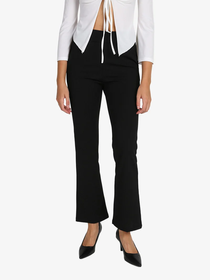 Pantaloni donna a zampa - nero