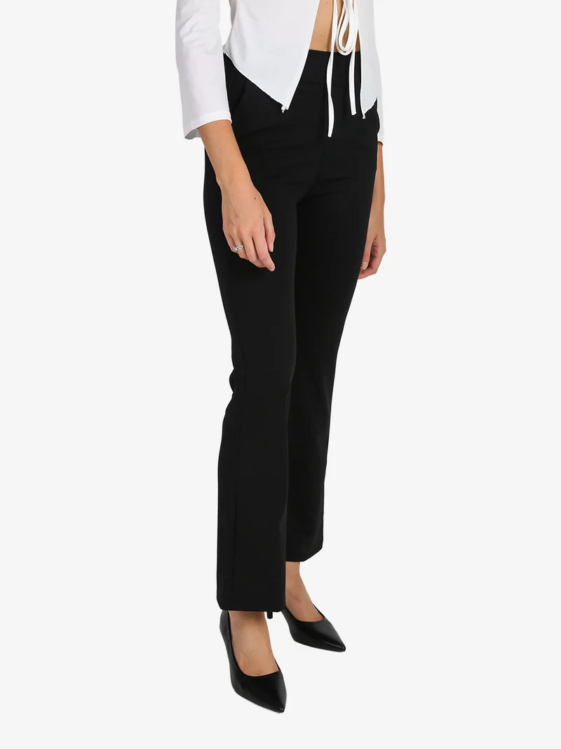Pantaloni donna a zampa - nero