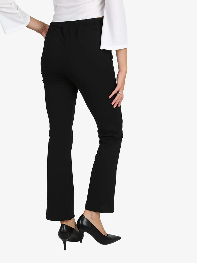 Pantaloni donna a zampa - nero
