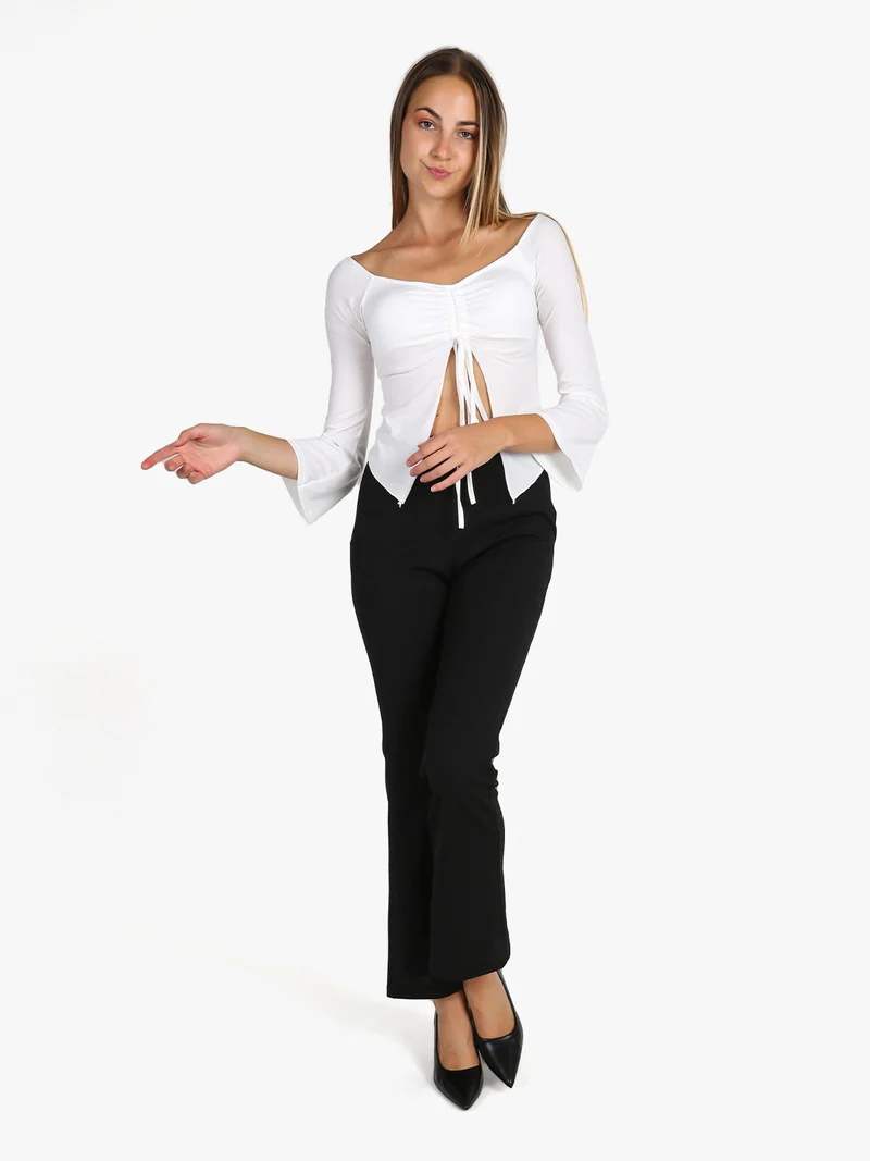 Pantaloni donna a zampa - nero