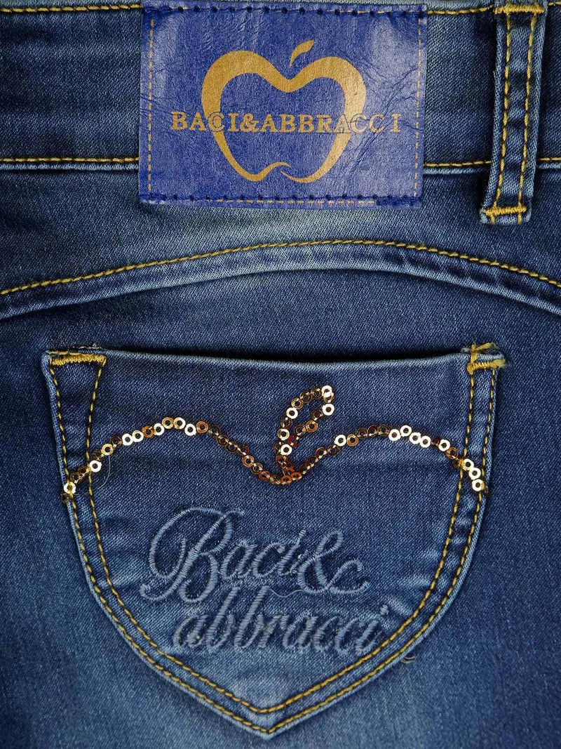Jeans con paillettes bambina - jeans