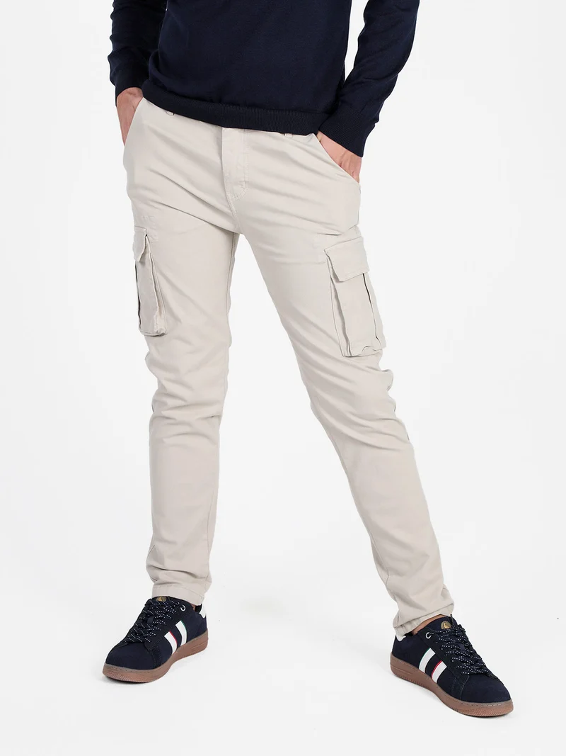 Pantaloni da uomo con tasconi laterali - beige