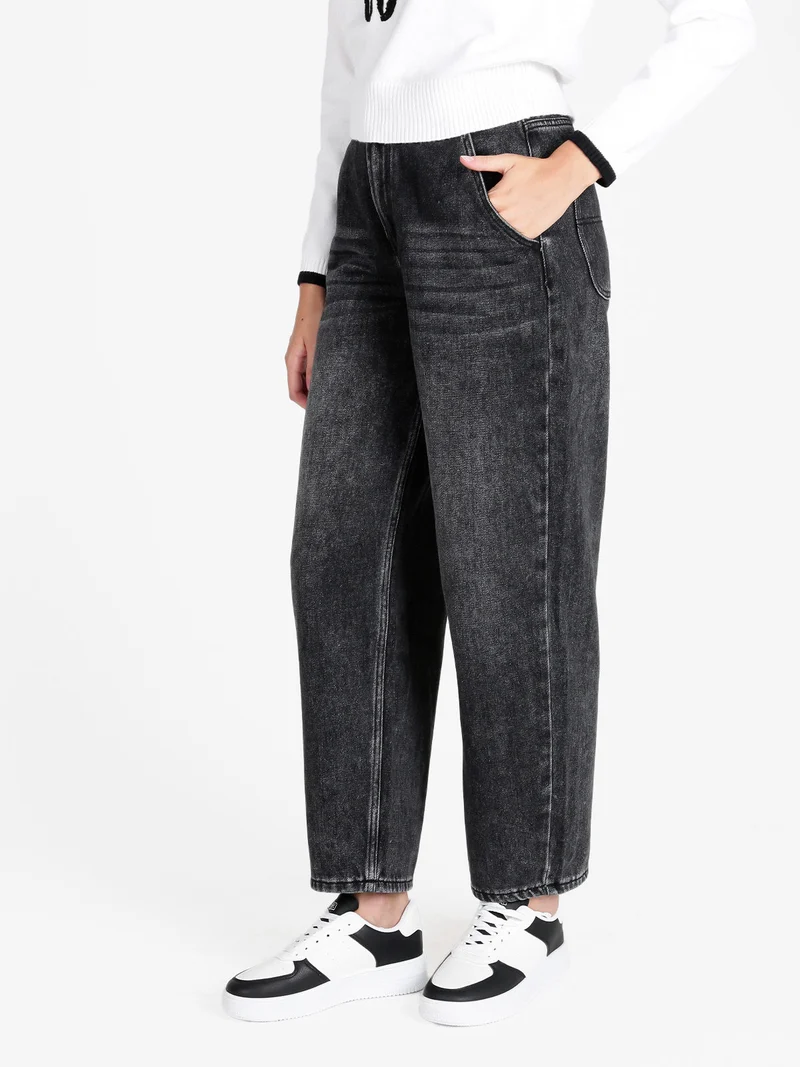 Jeans donna mom fit - nero