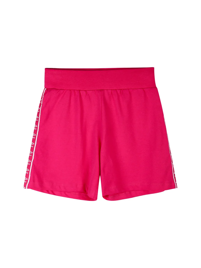 Completo corto 2 pezzi in cotone da ragazza con t-shirt e shorts - bianco