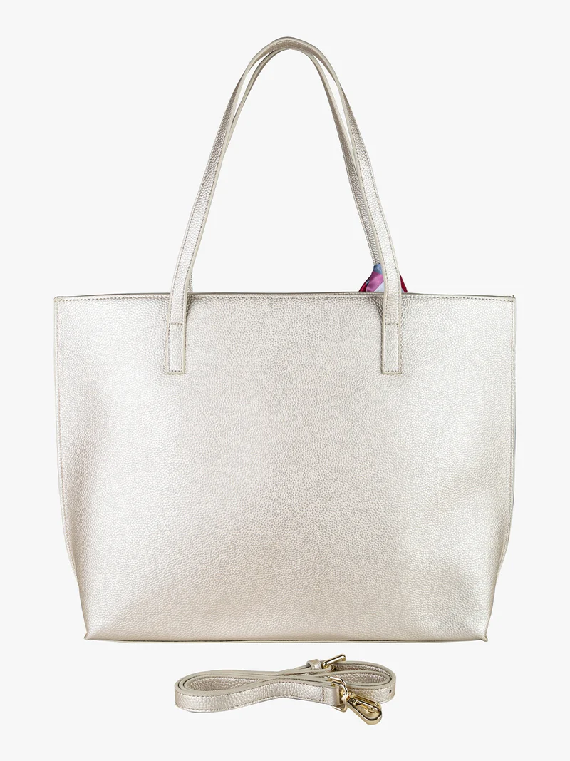 Borsa shopper da donna con foulard - oro