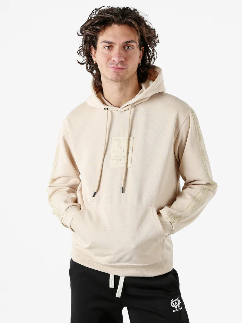 Felpa da uomo con cappuccio - beige