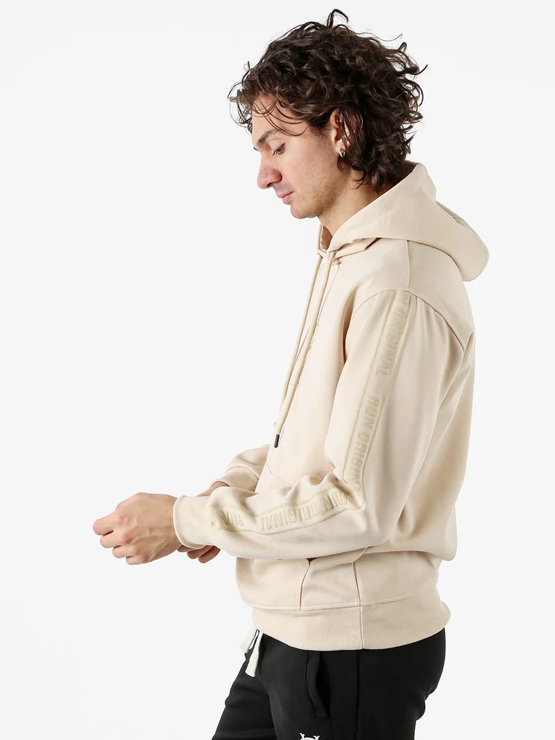 Felpa da uomo con cappuccio - beige
