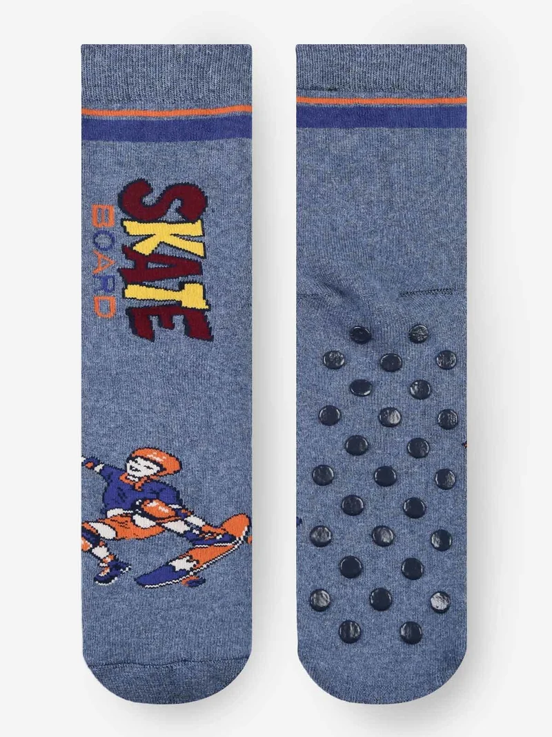 Calze antiscivolo bambino con stampe - jeans
