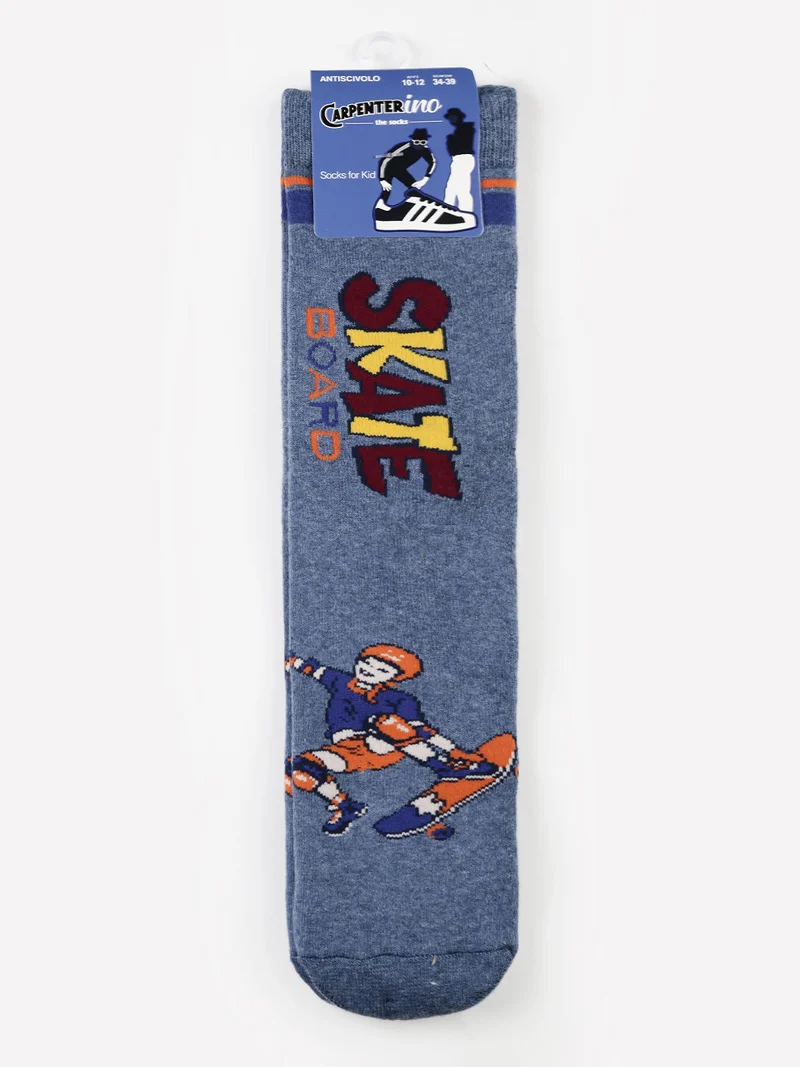 Calze antiscivolo bambino con stampe - jeans