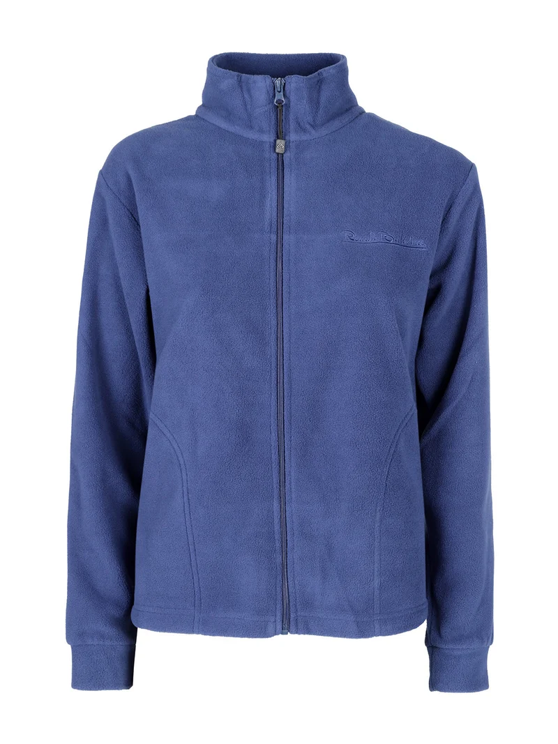 Felpa in pile da donna con zip - blu
