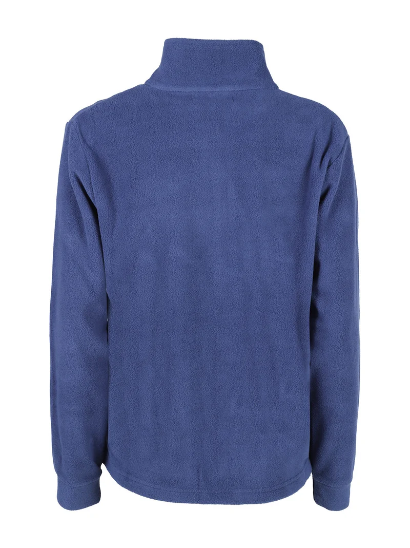 Felpa in pile da donna con zip - blu