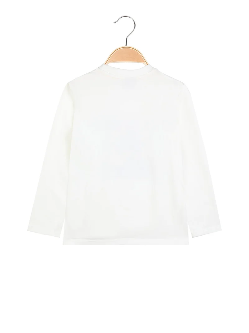 T-shirt manica lunga da bambino con stampa - arancione