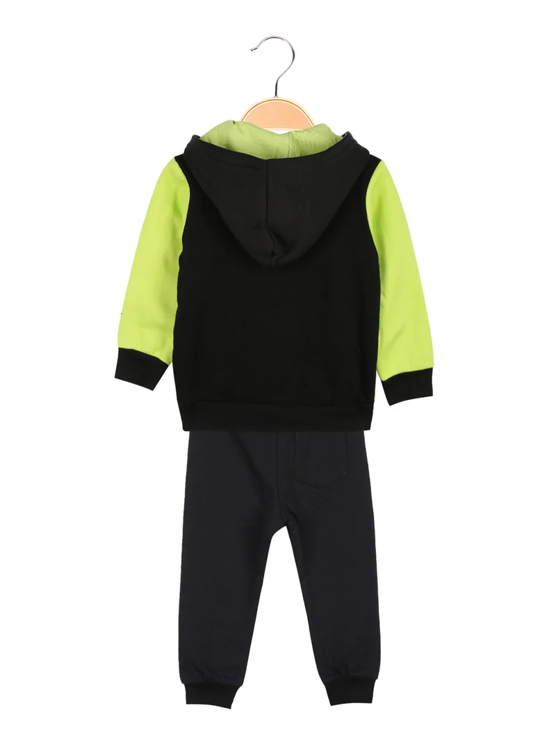 Completo felpa con cappuccio e pantaloni da neonato - mela
