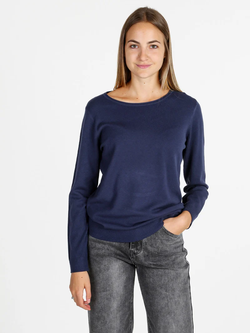 Pullover donna in maglia - blu scuro