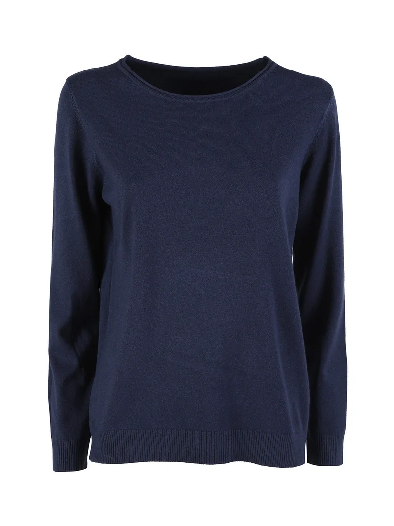 Pullover donna in maglia - blu scuro