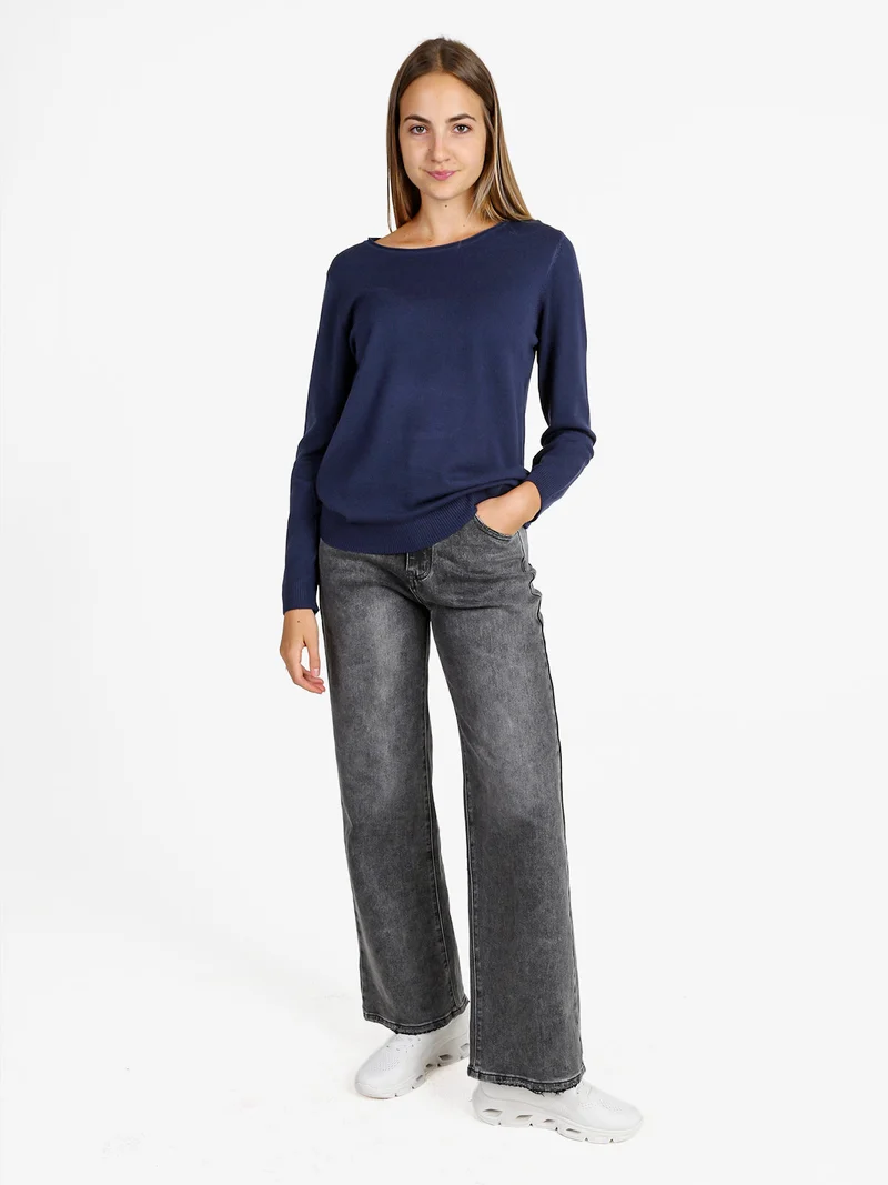 Pullover donna in maglia - blu scuro