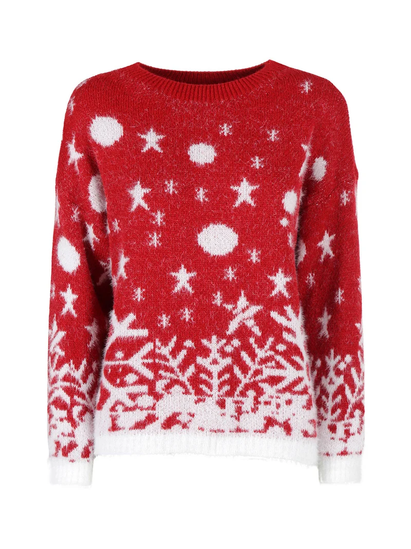 Maglione natalizio da donna - rosso