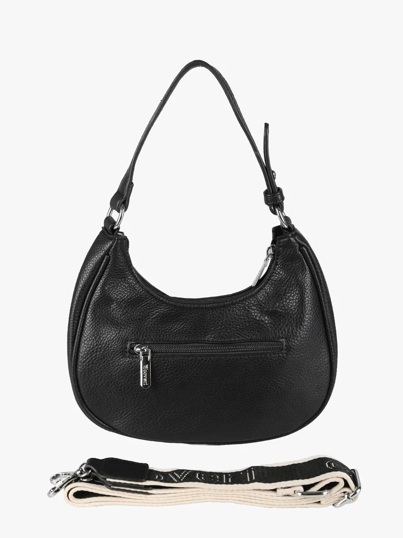 Borsa donna mini hobo in ecopelle - nero