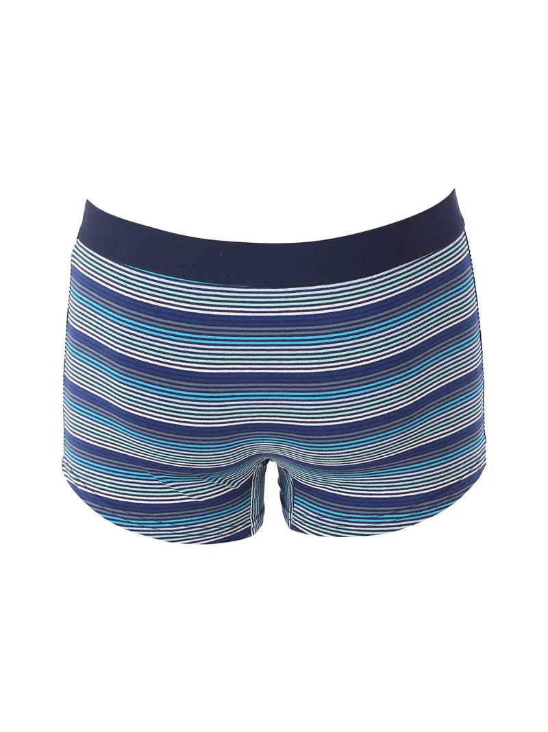 Boxer rigati da uomo in cotone - blu scuro