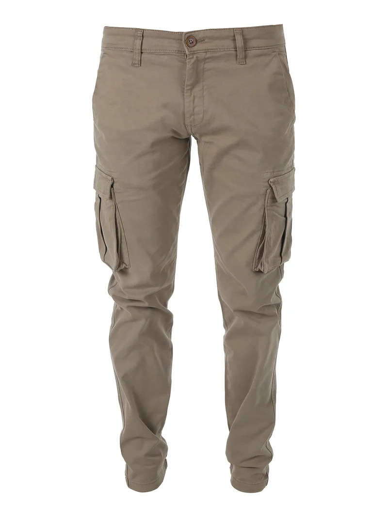 Pantaloni cargo da uomo slim fit in cotone - sabbia