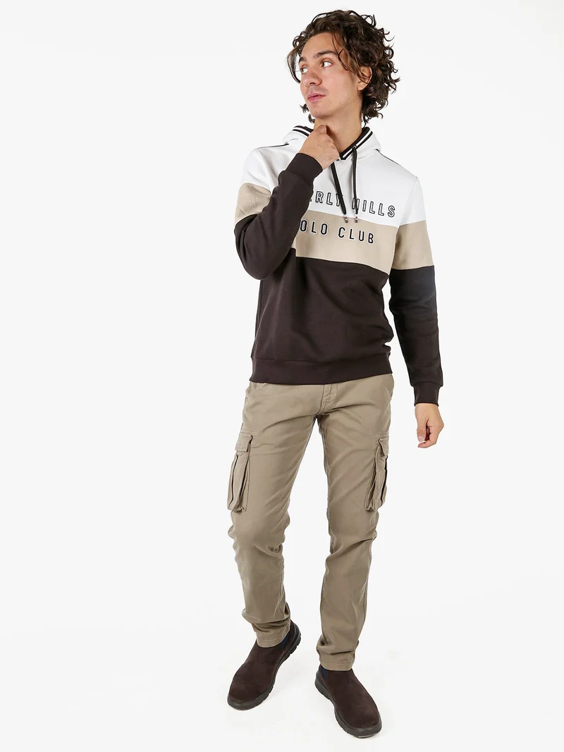 Pantaloni cargo da uomo slim fit in cotone - sabbia