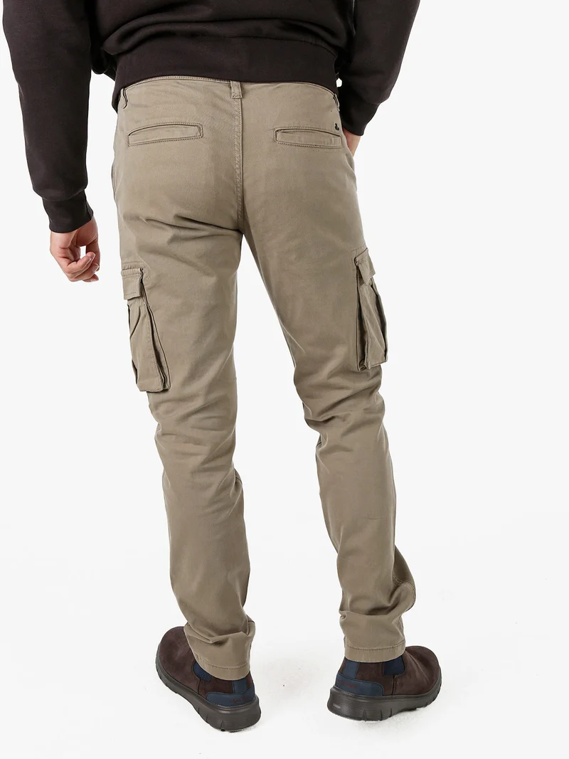 Pantaloni cargo da uomo slim fit in cotone - sabbia