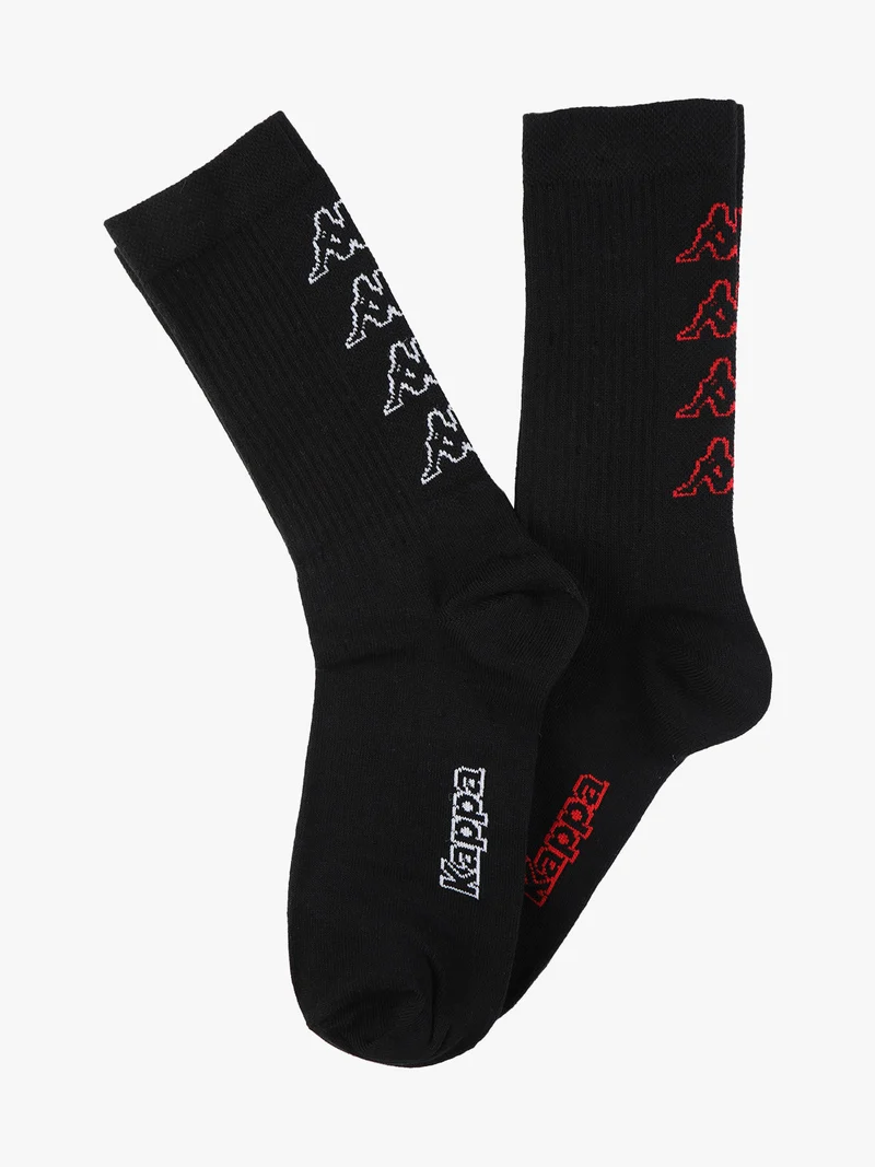 Calze corte in cotone uomo con logo. Confezione da 2 paia - nero