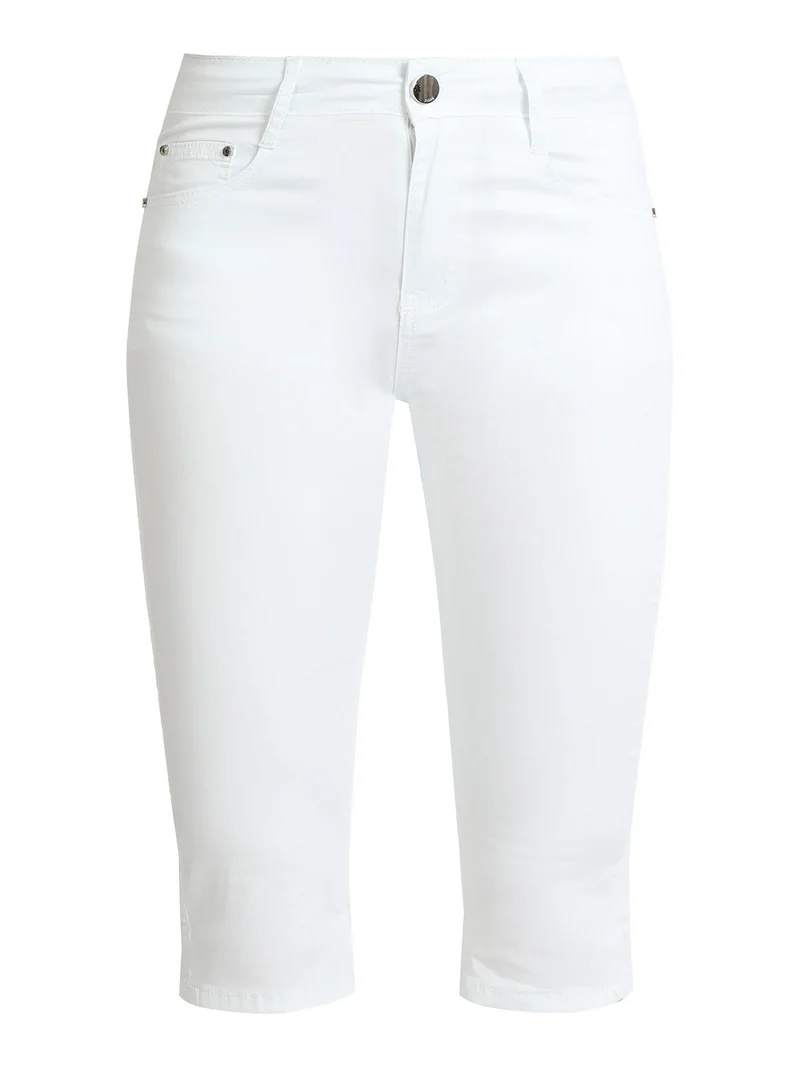 Pantaloni a pinocchietto donna in cotone - bianco