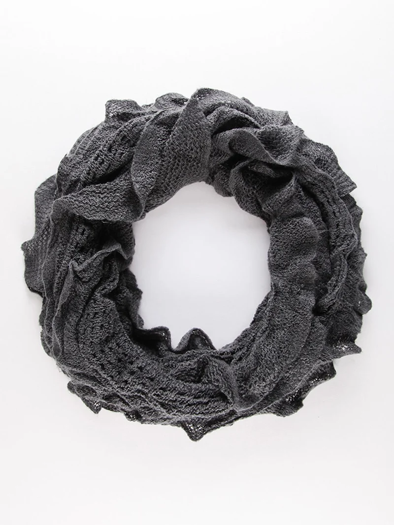Scaldacollo con volant - grigio