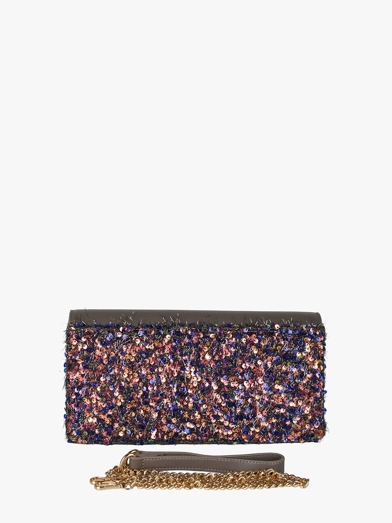 Pochette gioiello da donna con paillettes - grigio scuro