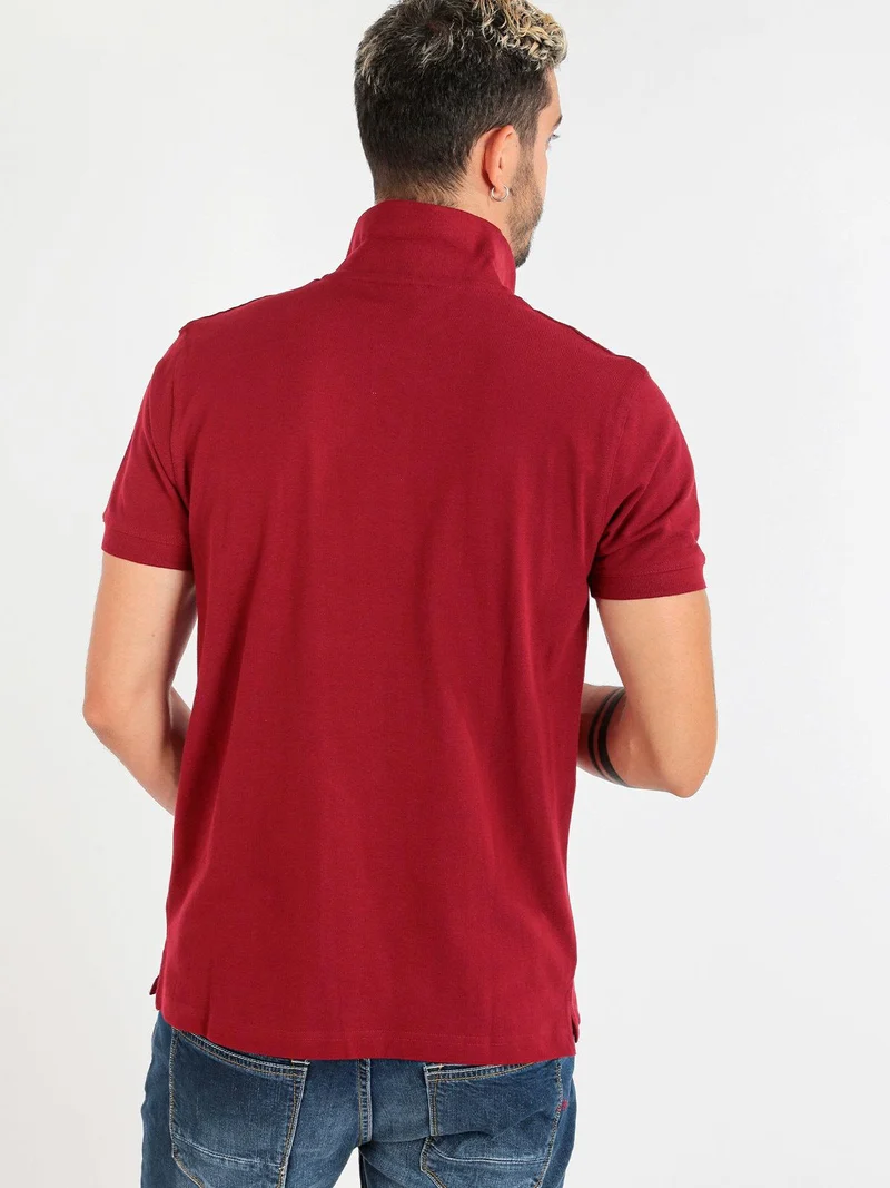 Polo uomo in cotone manica corta - bordeaux