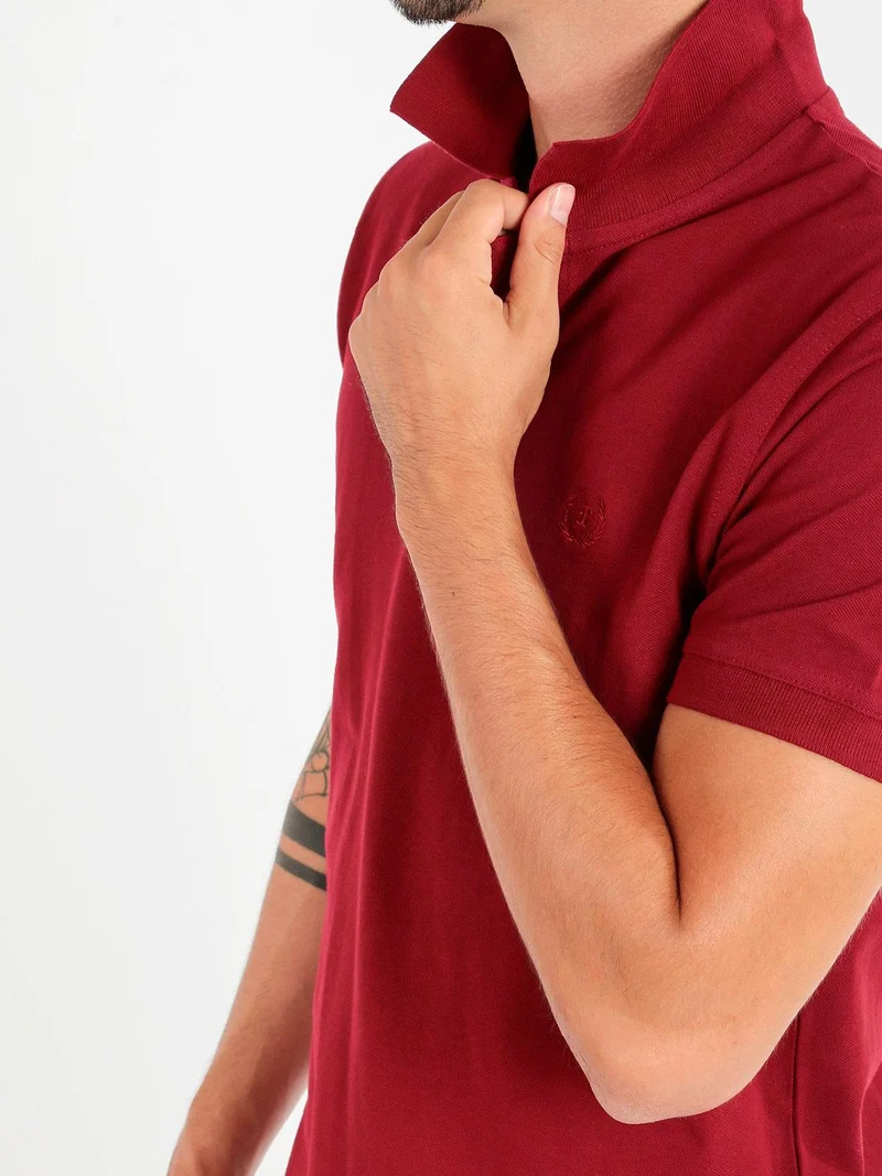 Polo uomo in cotone manica corta - bordeaux