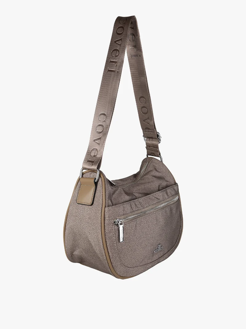 Borsa a tracolla da donna in nylon - taupe