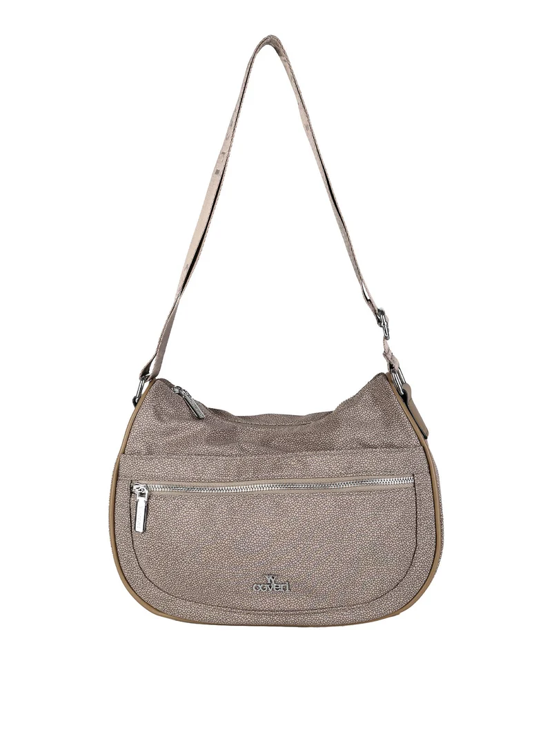 Borsa a tracolla da donna in nylon - taupe
