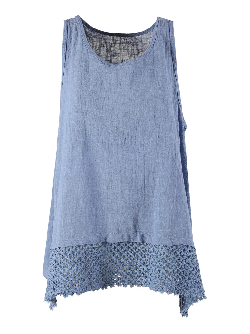 Top donna oversize in cotone - blu