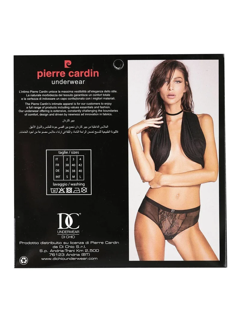 Slip donna con pizzo e strass - cipria