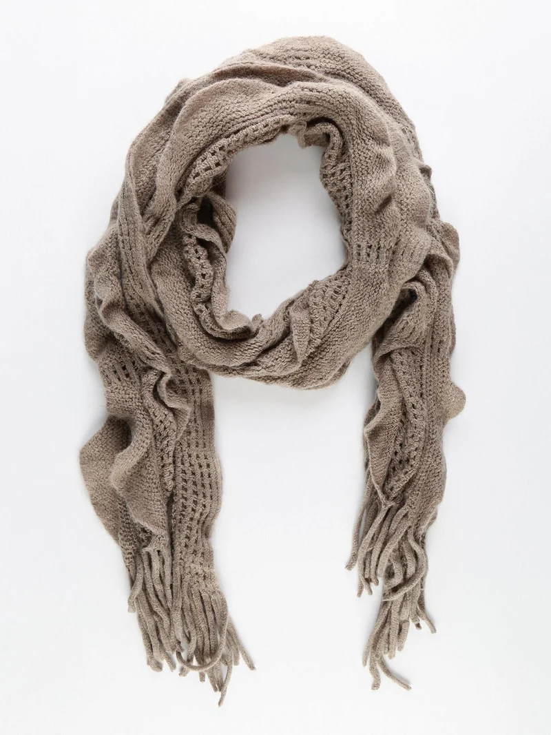 Sciarpa con frange - beige