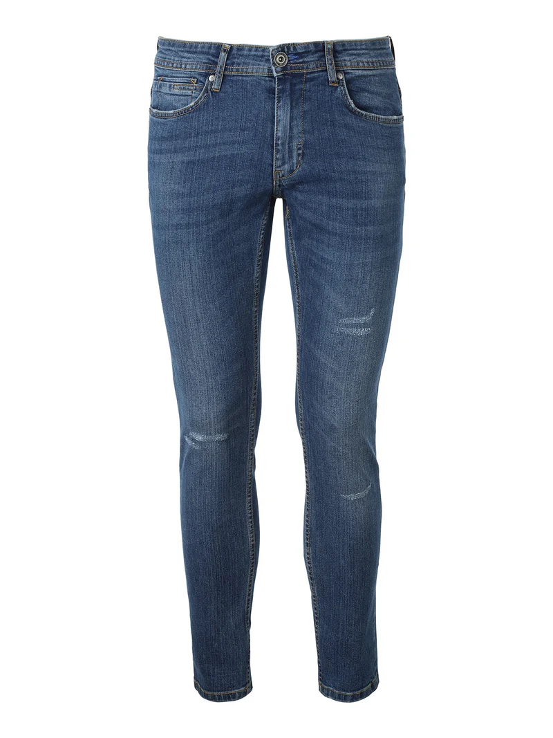 Jeans da uomo slim fit con piccoli strappi - jeans