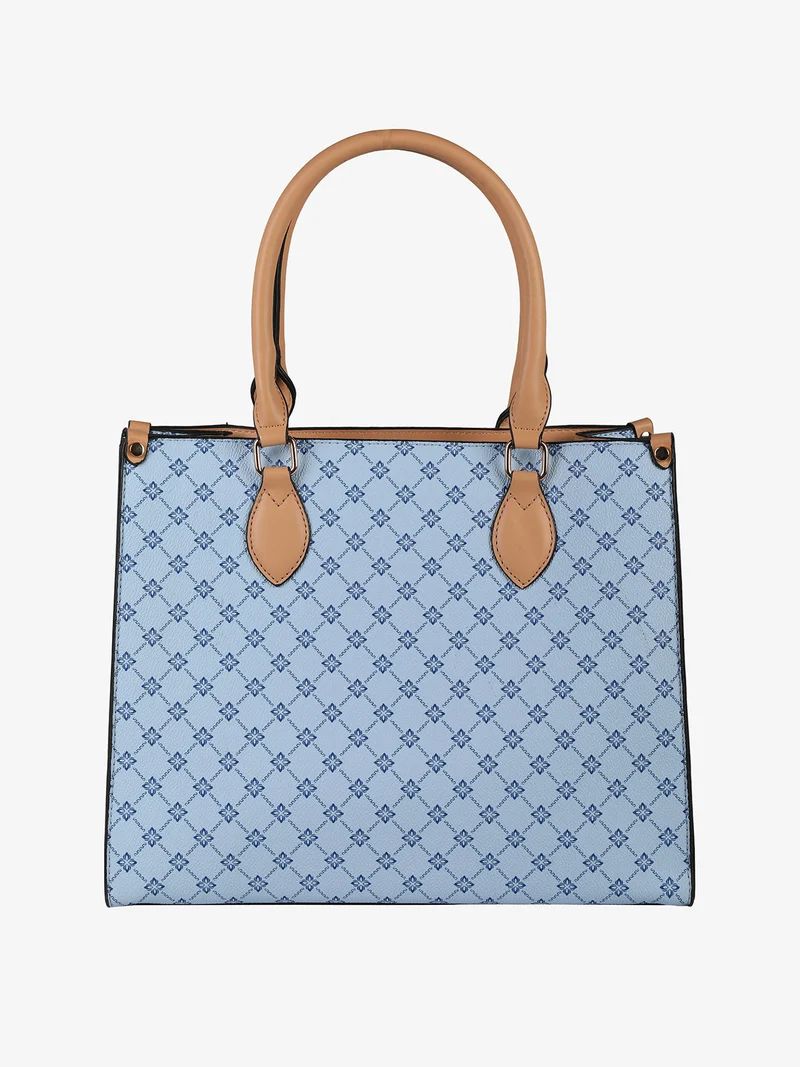 Borsa a mano con stampe - azzurro