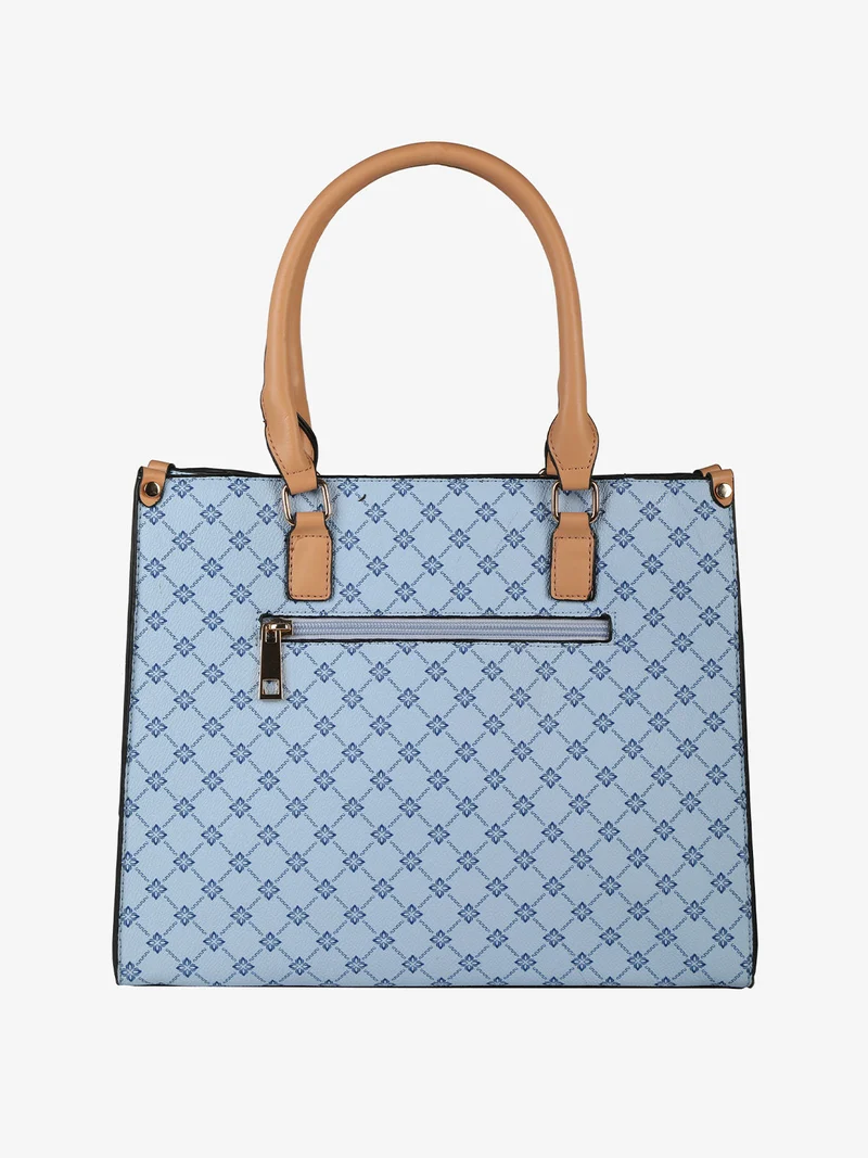 Borsa a mano con stampe - azzurro