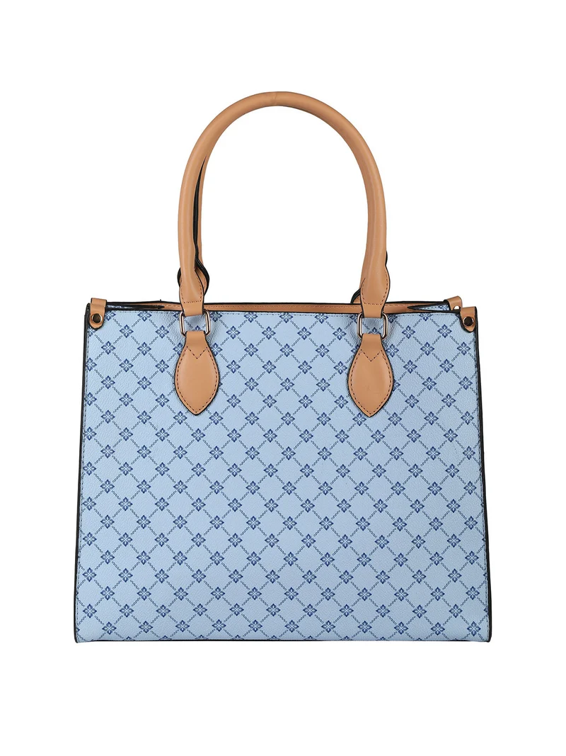 Borsa a mano con stampe - azzurro