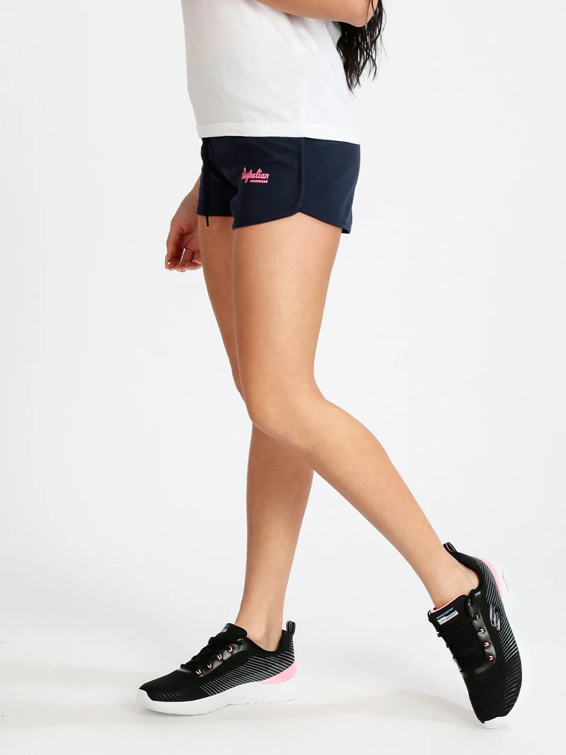 Shorts sportivi donna in cotone - blu scuro